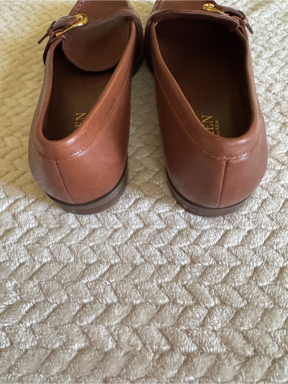 Lauren Ralph Lauren Brown Leather Buckle Loafers - Women's Size 6.5 - Picture 6 of 10